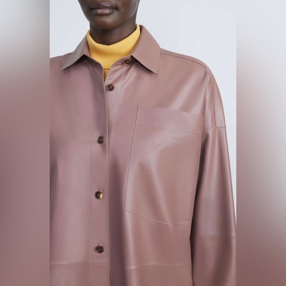 Lafayette 148 new york leather shirt - Picture 2 of 5